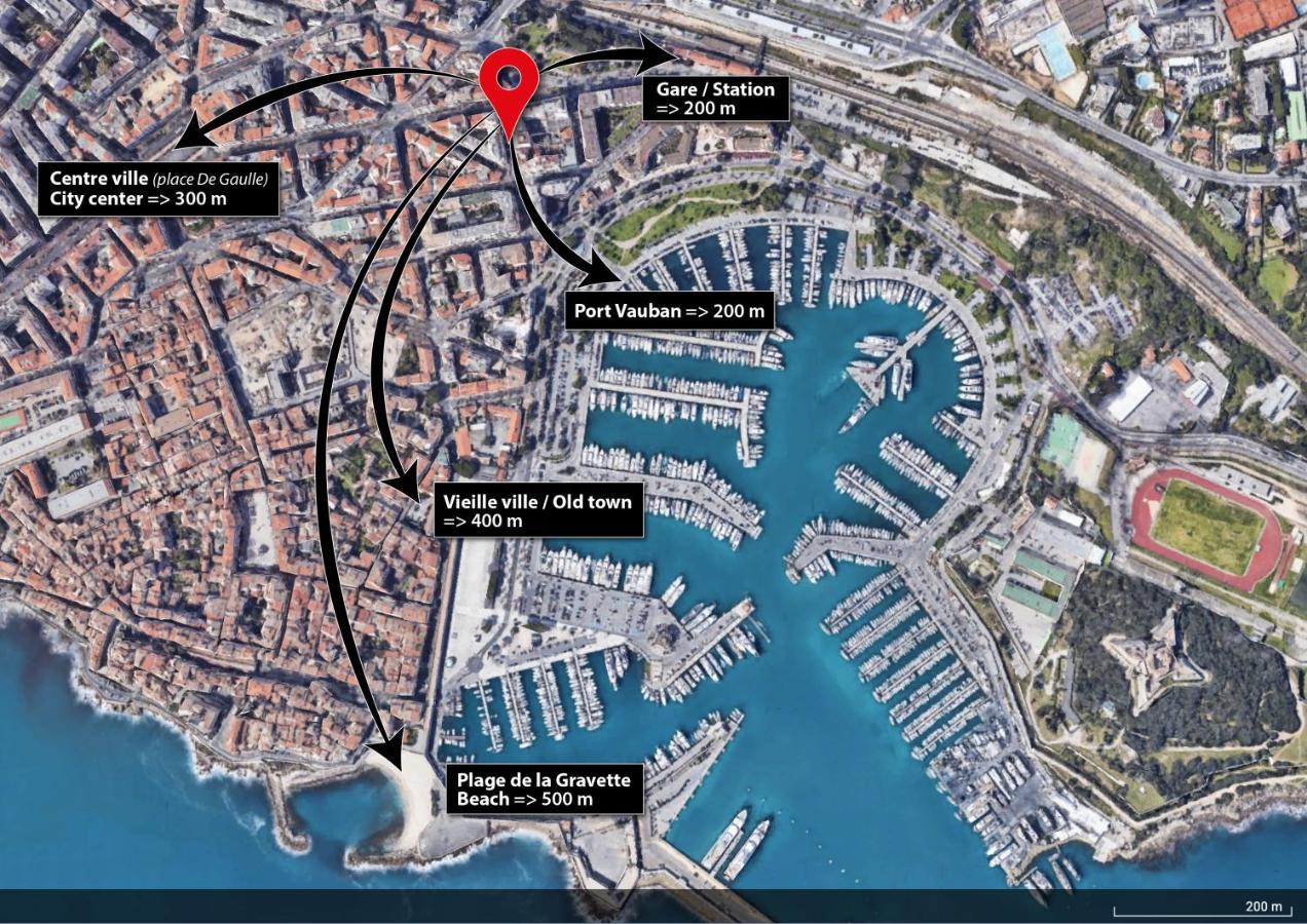 3P Central Refait A Neuf - Parking L430Cm X W275Cm Antibes Esterno foto